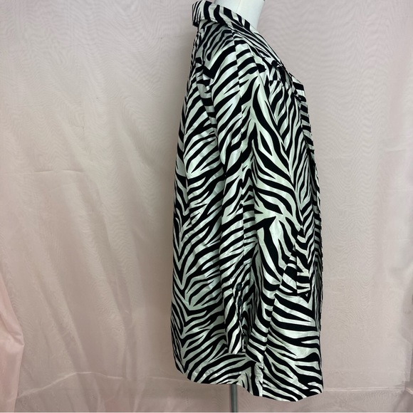 UBU flocked zebra print button down jacket - Picture 8 of 11